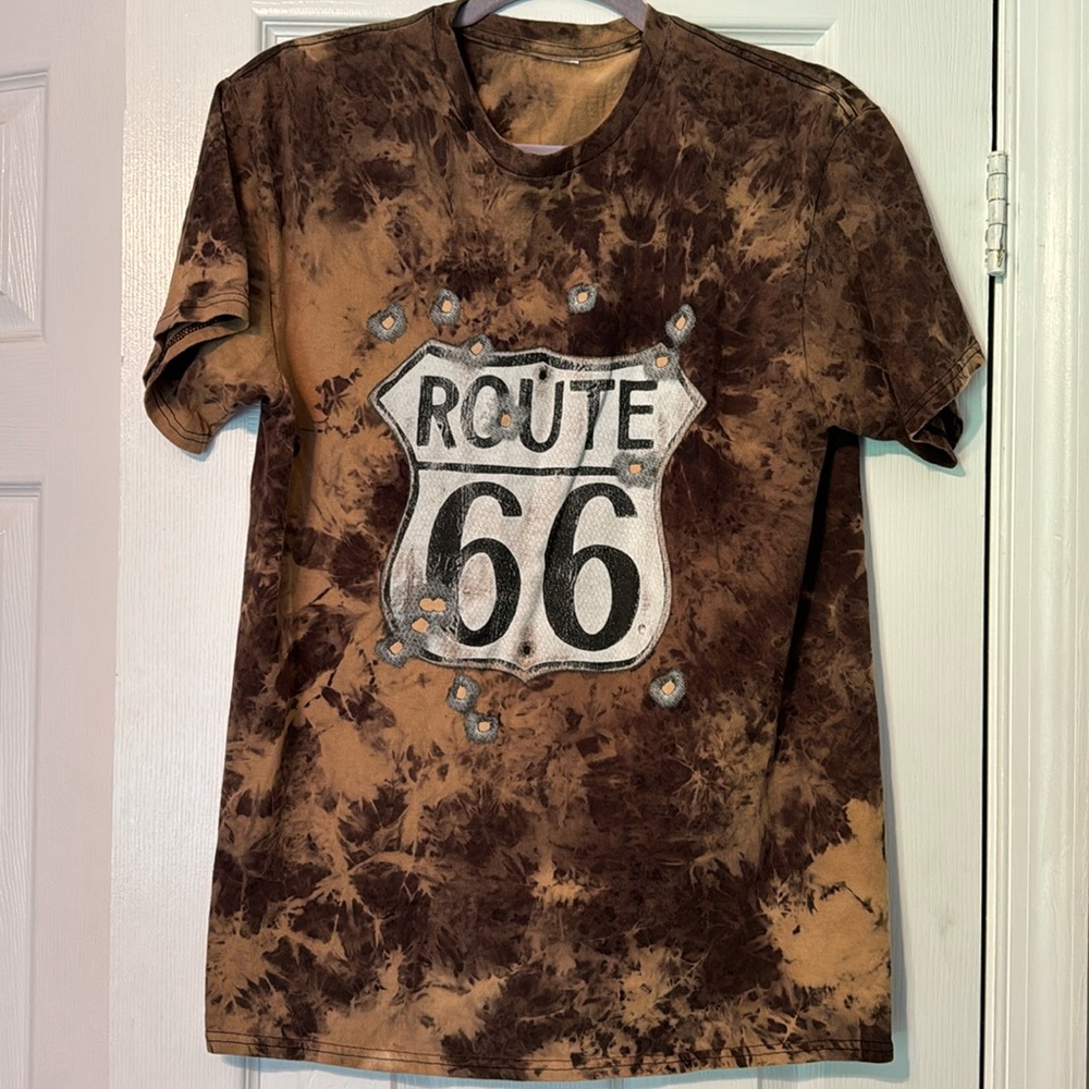 Route 66 Brown Tie-Dye Men's Shirt